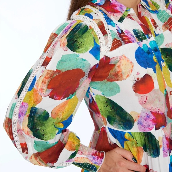 LIOR - ALISHA.D FUSCHIA MULTI COCKTAIL DRESS | VESTA  size Large NWT - Picture 6 of 9